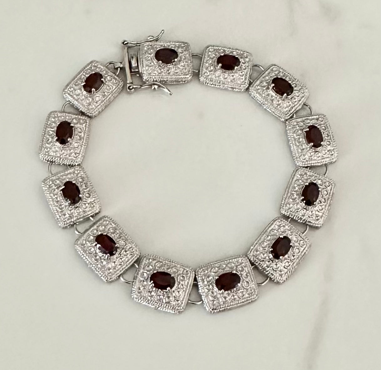 7.0 CTW Garnet Women’s Bracelet