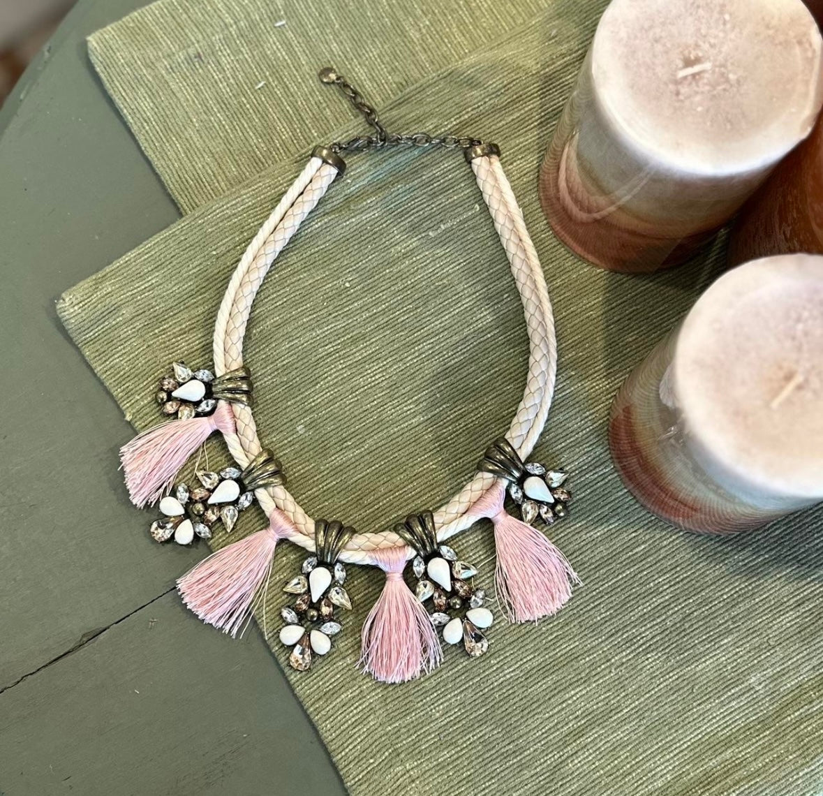 BaubleBar Pink Bib Statement Necklace