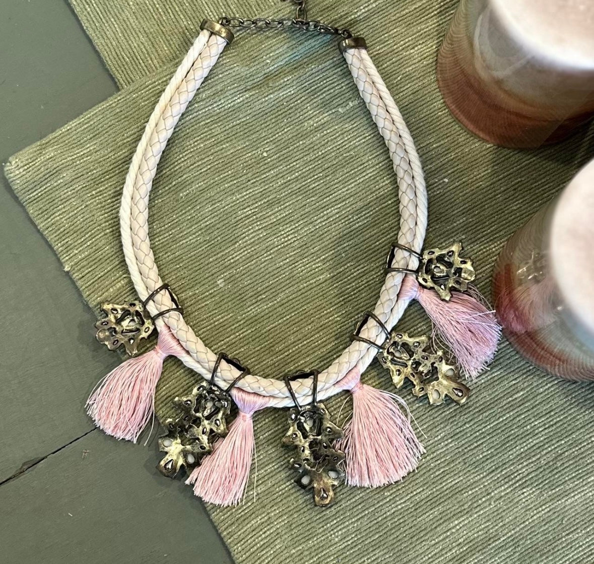 BaubleBar Pink Bib Statement Necklace