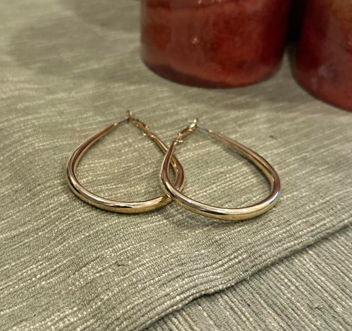 Teardrop Goldtone Earrings