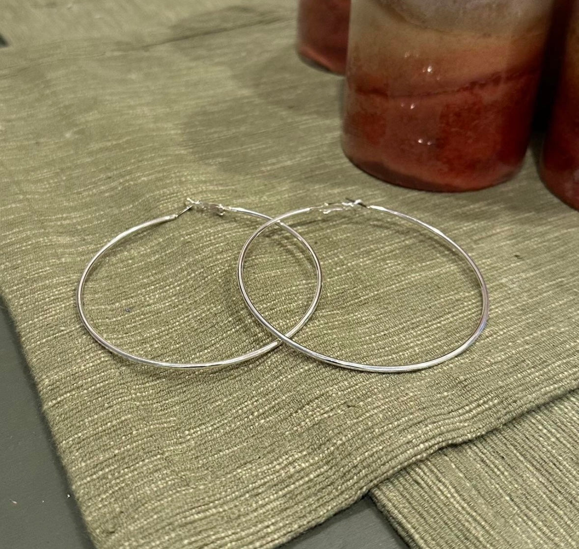 Hoop Silver Tone Earrings