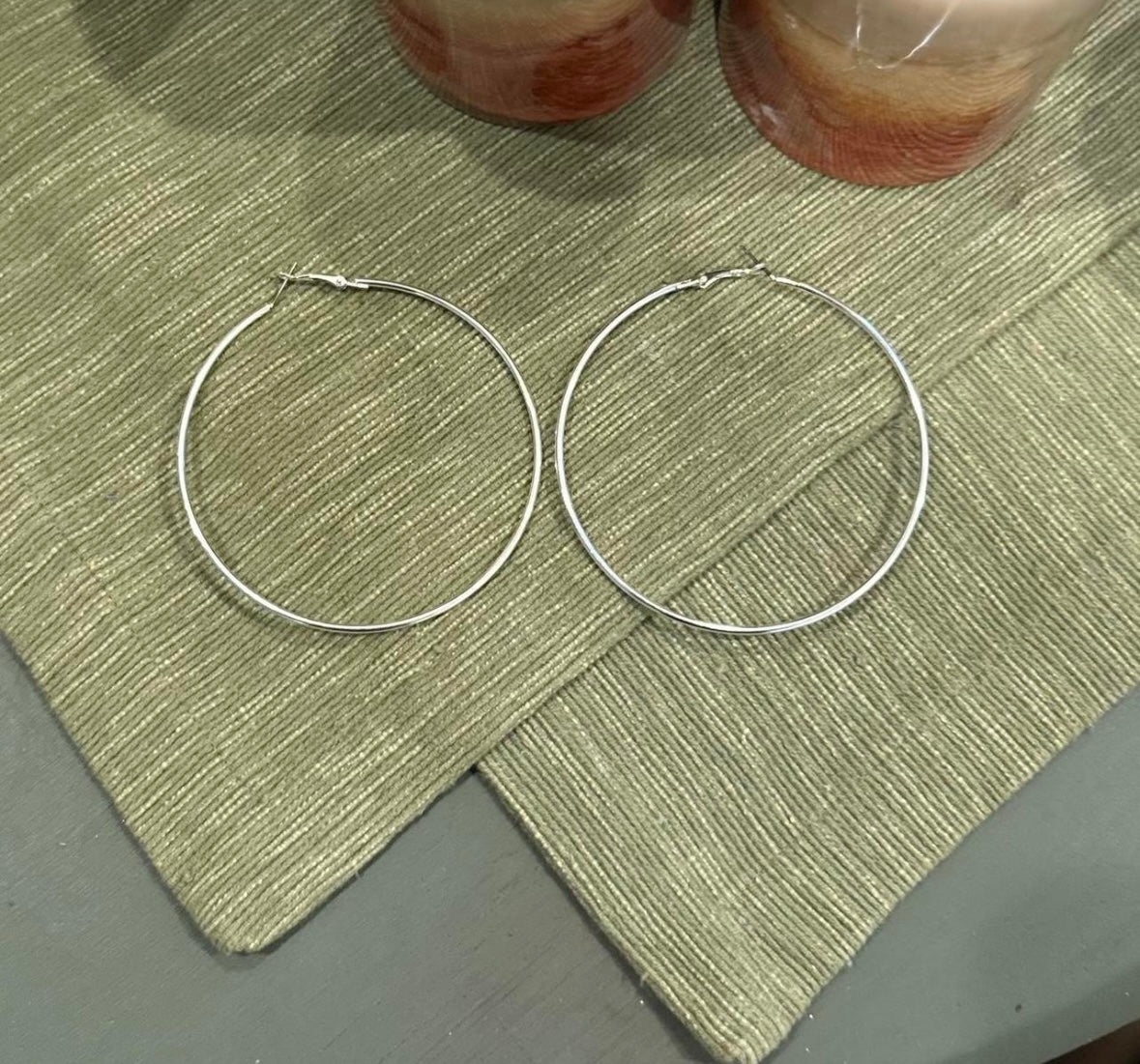 Hoop Silver Tone Earrings