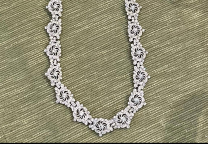 Silver Tone Clear Crystal Necklace