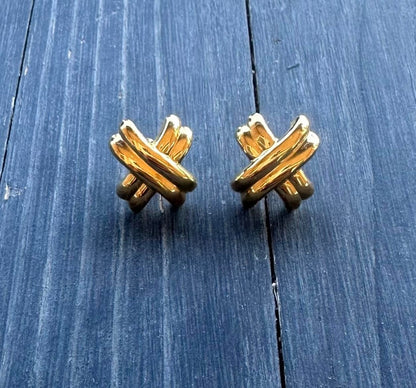 Vintage Gold Stud Earrings