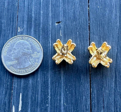 Vintage Gold Stud Earrings