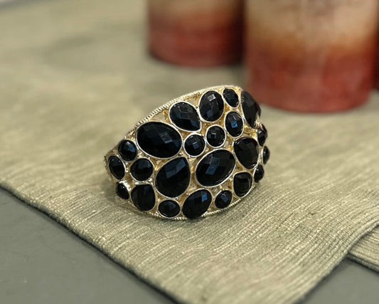 Black and Gold Filigree Bracelet