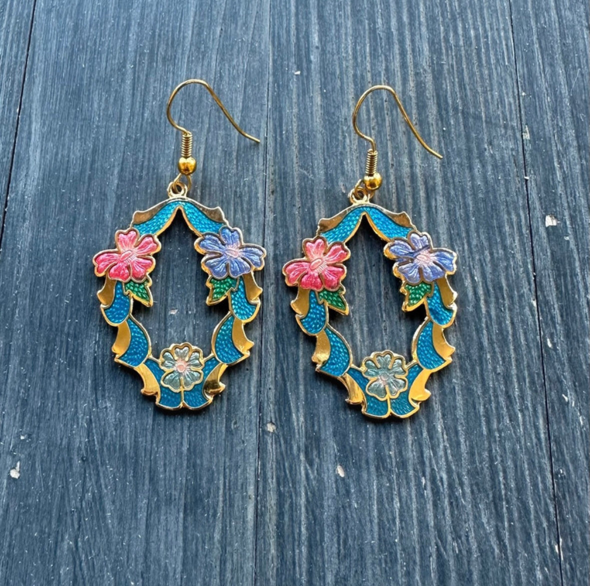 Vintage Cloisonné Earrings