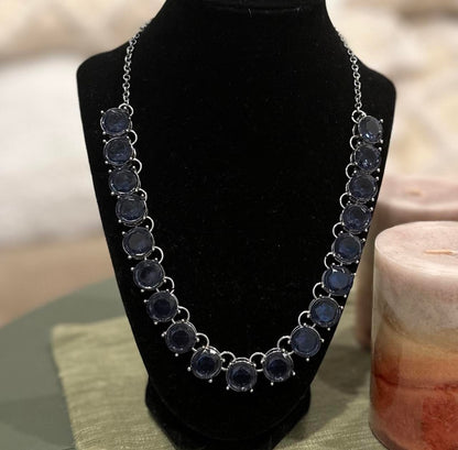 Blue Rhinestone Necklace