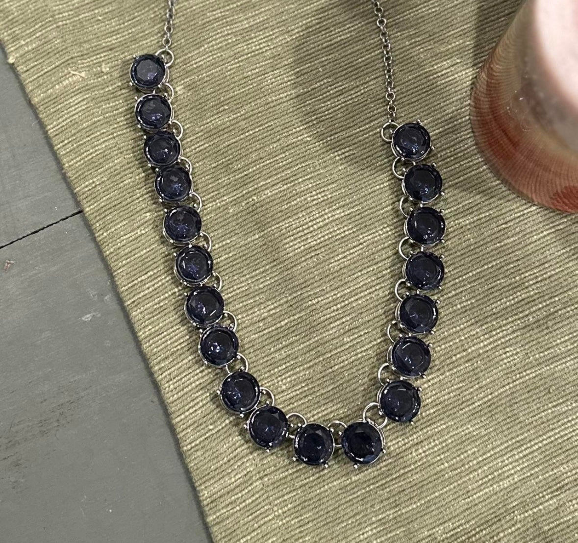 Blue Rhinestone Necklace