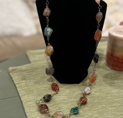 Gemstone Caged Necklace