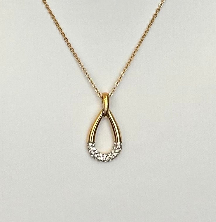 Trifari Teardrop Pendant Necklace