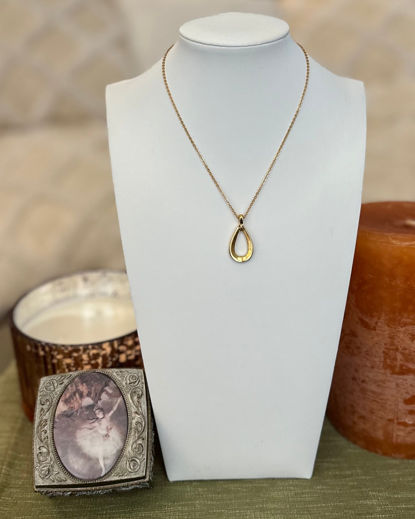 Trifari Teardrop Pendant Necklace